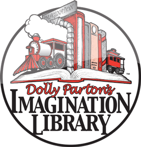 Dolly Parton's logo with train.