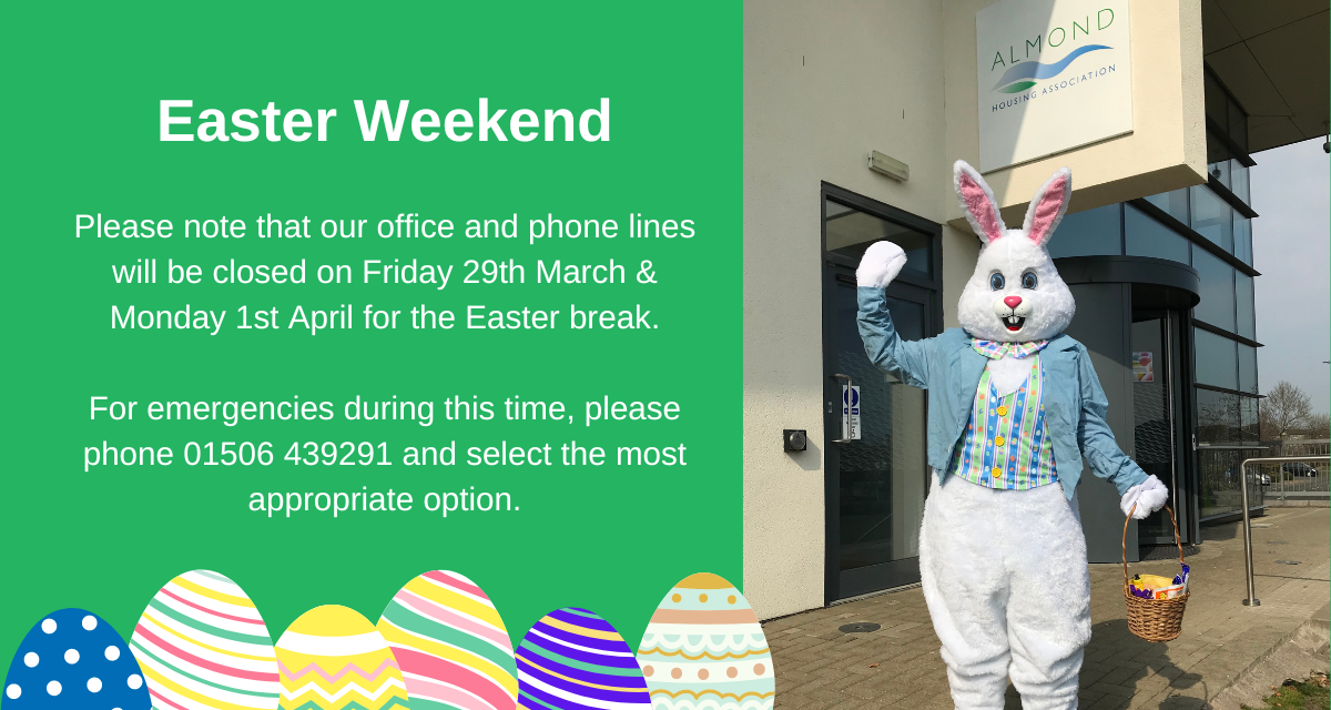 Closed Friday 29th March and Monday 1st April for Easter