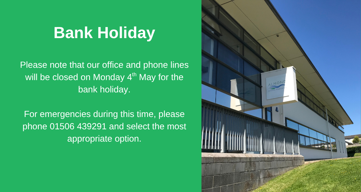 We're closed on Monday 4th May